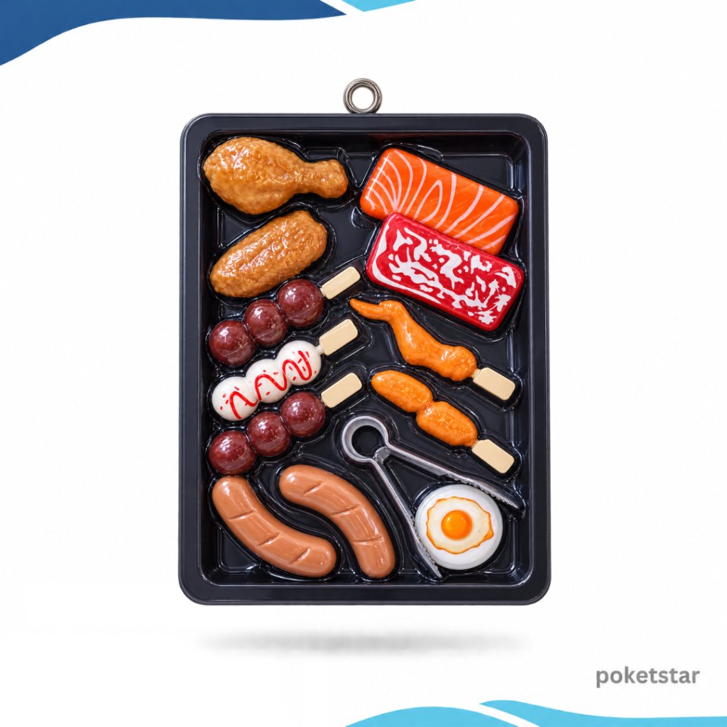 Set Mainan Makanan BBQ Anak Isi Lengkap Mainan Masak-Masakan Mainan Pangganan sate