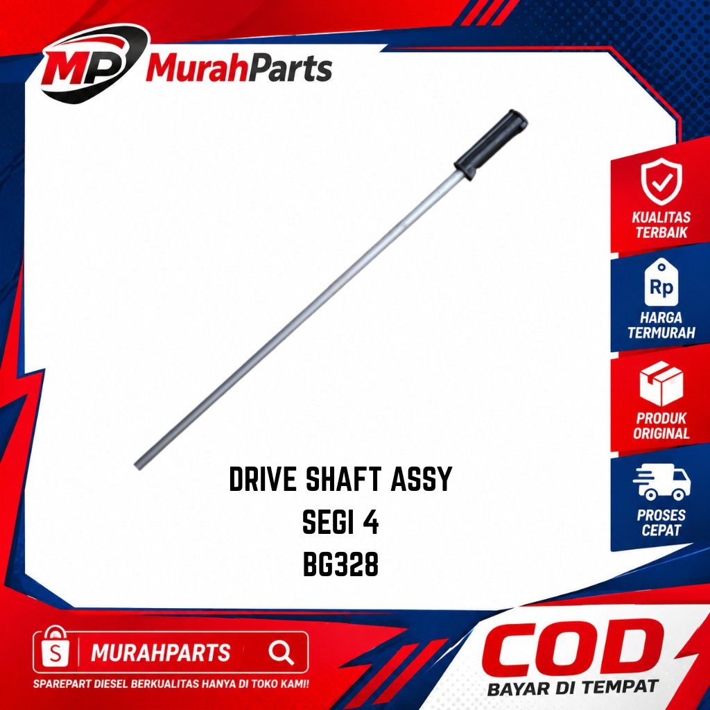 BG328 DRIVE SHAFT SEGI 4 PETAK PIPA STIK ASSY KOMPLIT POTONG RUMPUT BG 318 328 338 MURAKI