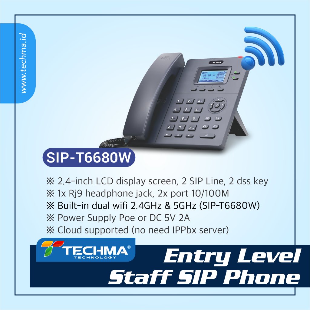 TECHMA Wireless IP Phone 2DSS key