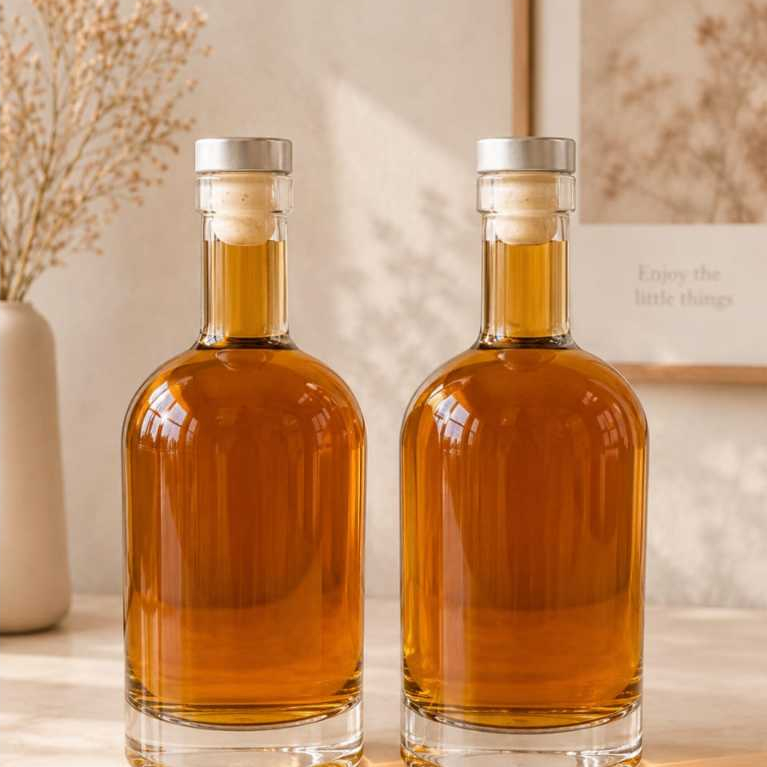500ml Botol Kaca Liquor Round Leher Tinggi + Tutup sumbat kayu | Botol Kaca Liqour | Botol Kaca Sumb