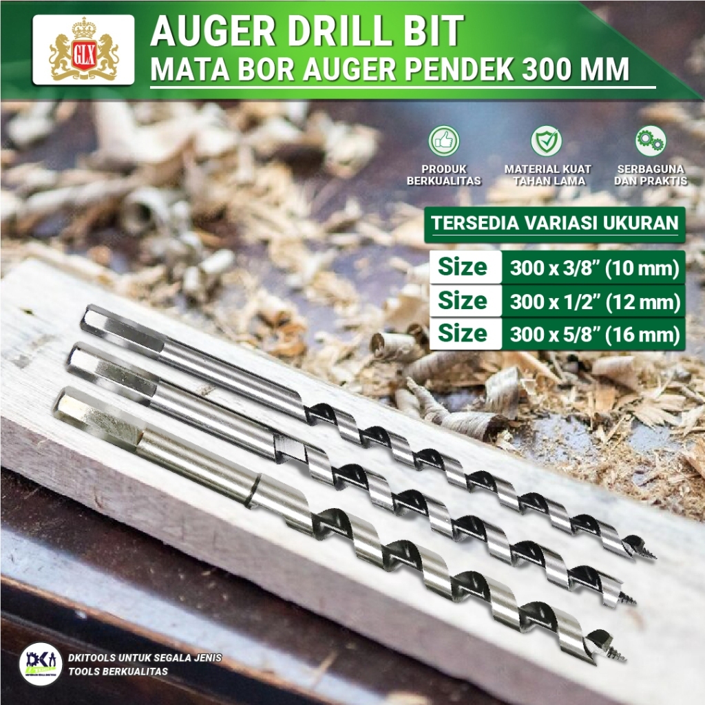GLX Mata Boer Auger Bit / Mata Bor Kayu Pendek GLX 300