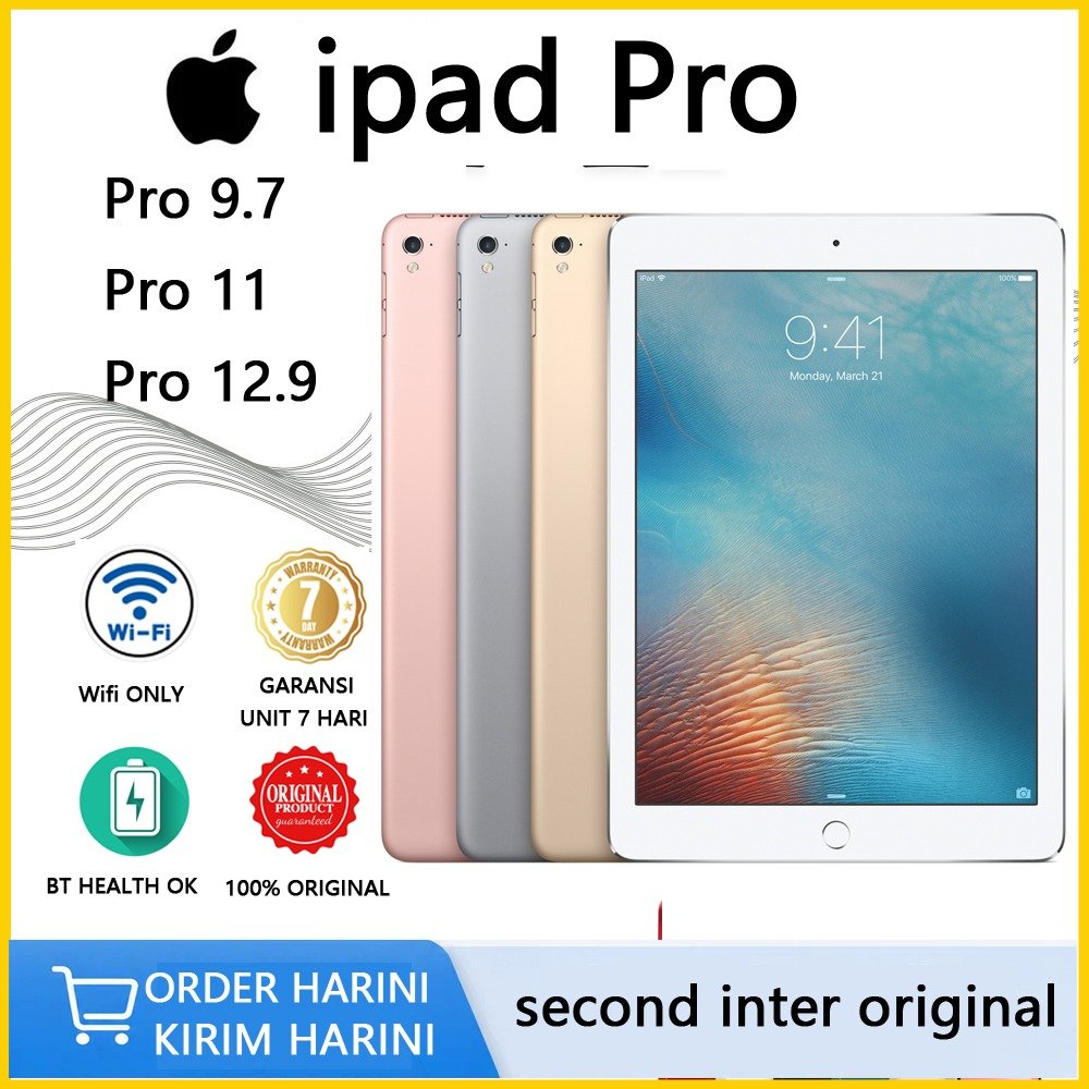 APPLE IPAD PRO 9.7 wifi only inter second original batrai 100% ori