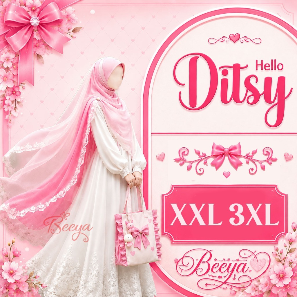 5. Ditsy September Gamis Muslimah XXL & XXXL Gamis Tasikmalaya Chiara, Cupella, Delila, Fiocco, Naea