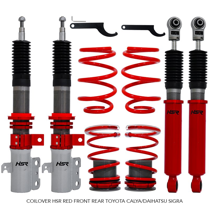 Coilover HSR Red Front Rear untuk Toyota Calya Daihatsu Sigra dengan Spring