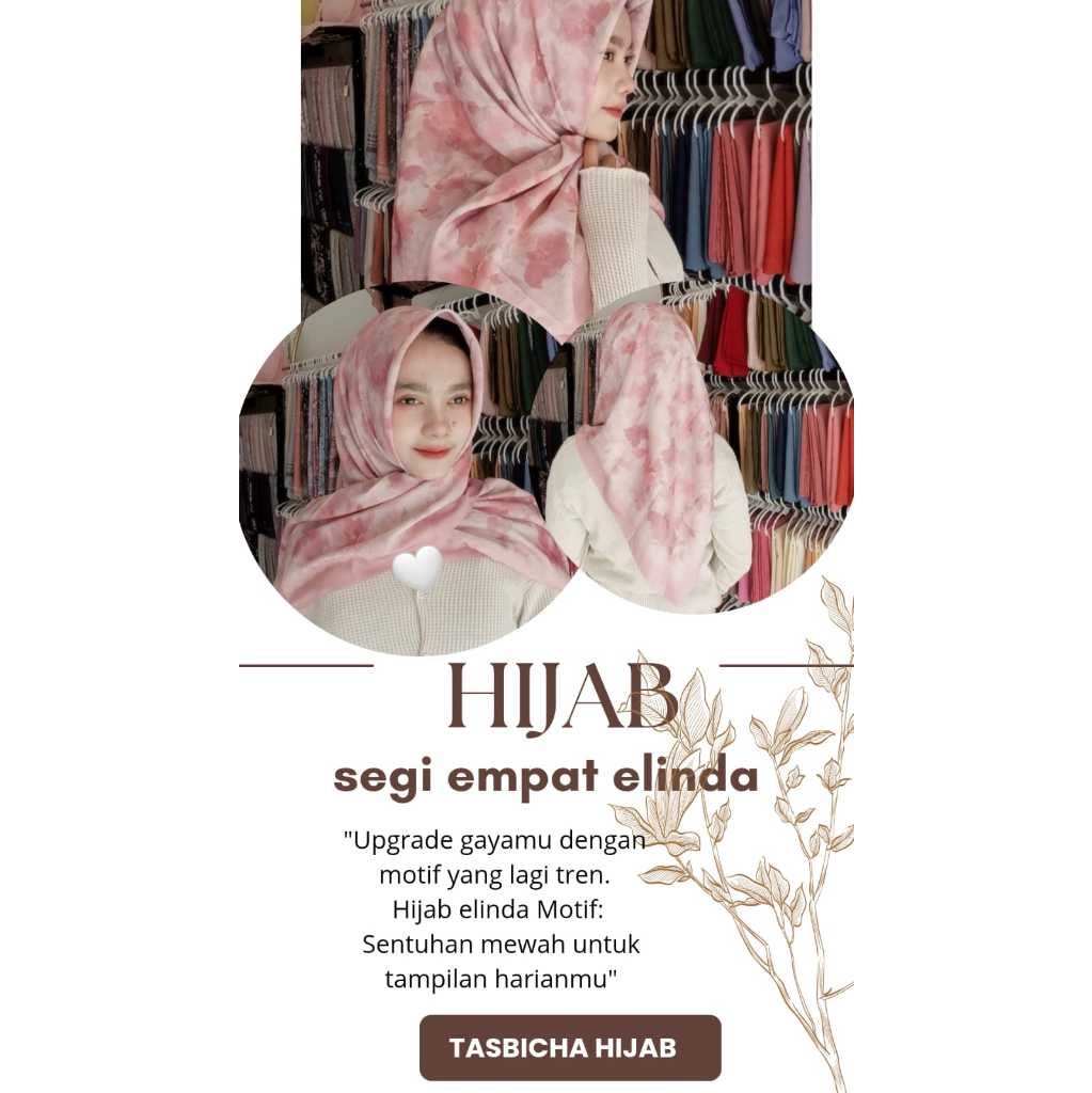 Hijab Segiempat Motif // Hijab Motif Elnida