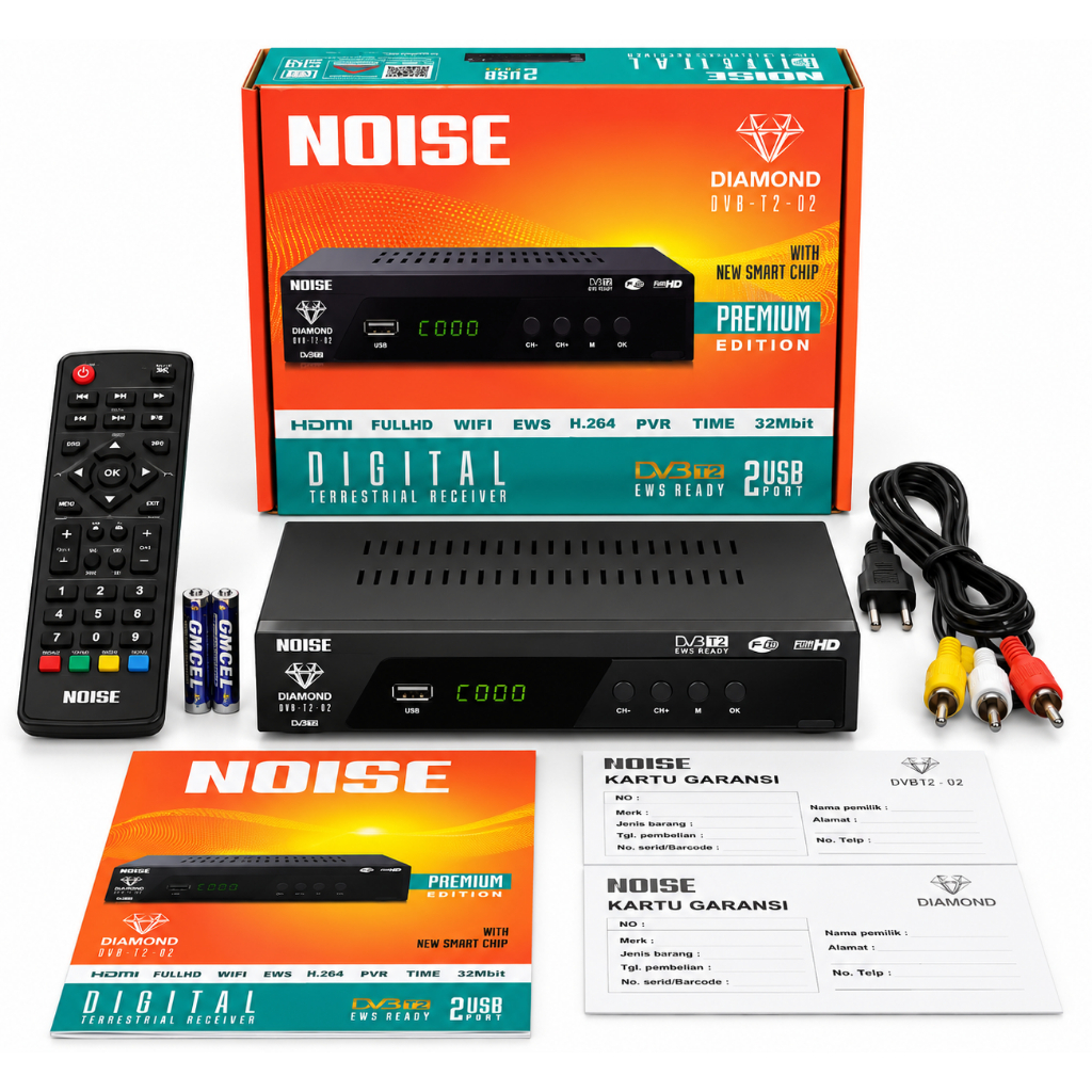 STB NOISE 02 PREMIUM SET TOP BOX DUAL USB PORT DVB T2 , SET TOP BOX TV DIGITAL BERSIH JERNIH CANGGIH