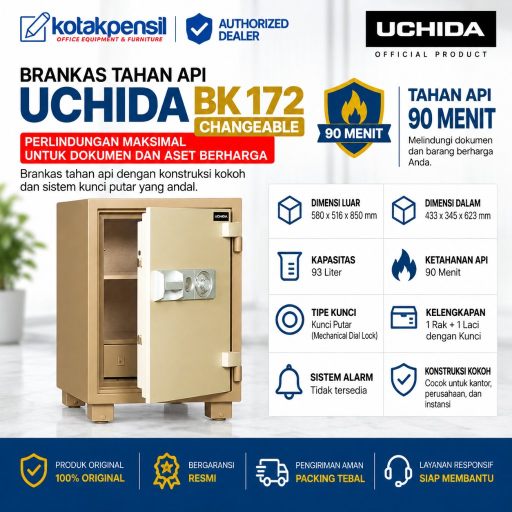 Brankas Uchida BK 172 | Brankas Uang dan Emas | Brangkas Berangkas | Brankas Dokumen