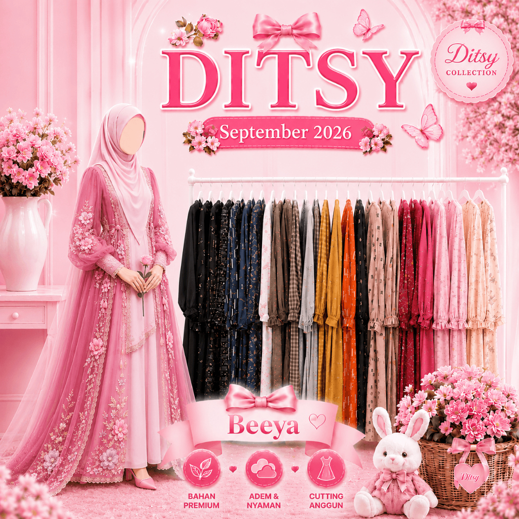 9. Ditsy September Gamis Muslimah Chiara, Cupella, Delila, Fiocco, Naea, Papillon, Sacha, Tacey, Tam