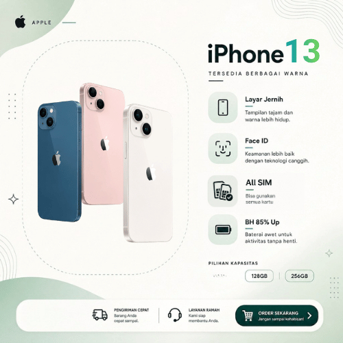 APPLE IPHONE 13 128GB 256GB  HP13  SECOND ORIGINAL BEKAS FULLSET SECOND INTER WIFI ONLY LIKE NEW HP1