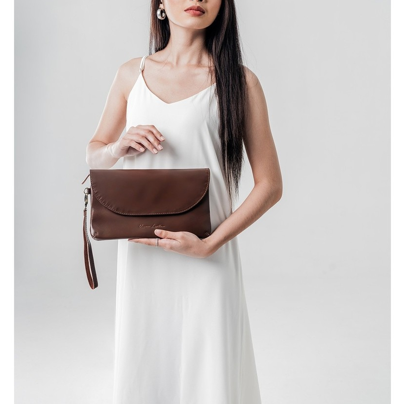 Clutch Tas Tangan Wanita Kulit Asli OVAL  - Kenes Leather