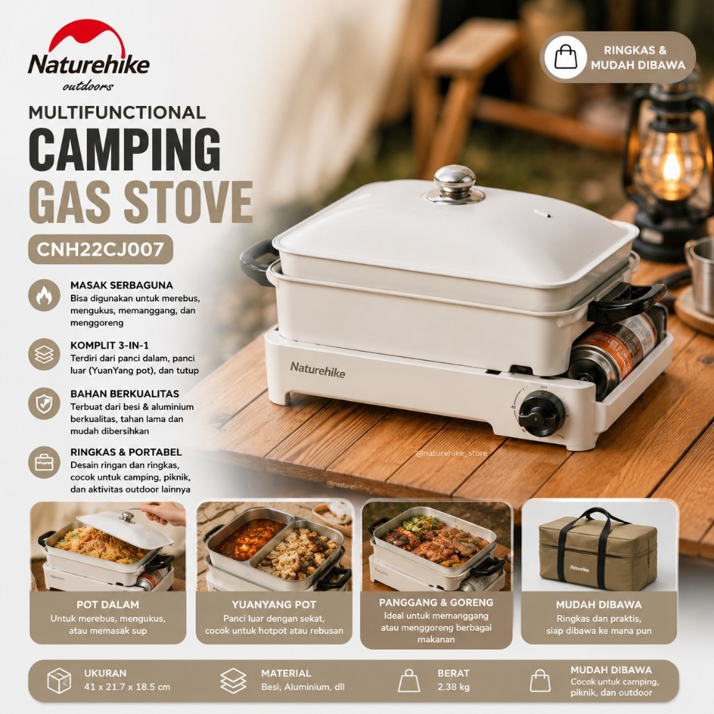 Naturehike Multifuntional Camping Kompor Gas Stove CNH22CJ007