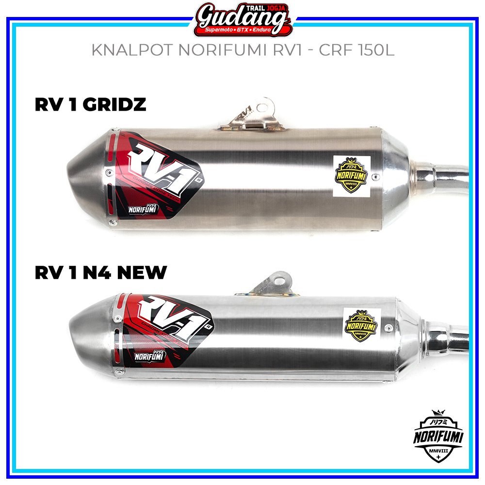 Knalpot Norifumi RV1 N4 RV1 T3 WR 155 KLX DTRACKER CRF 150 Chrome Original