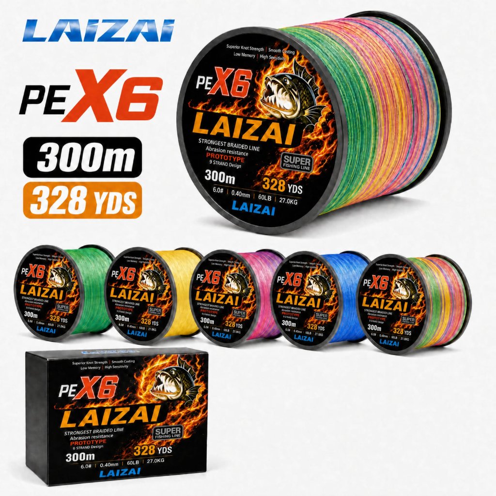 Senar Pancing PE X6 300M 500M Kuat Dan Anti Keriting Braided Benang PE benang PE Pancing