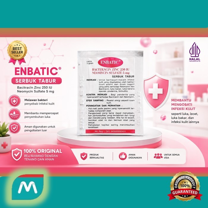 OBAT LUKA TABUR ENBATIK SASHET OBAT SERBUK LUKA LUKA BAKAR TABUR UNTUK SEMUA LUKA POWDER OBAT SERBUK