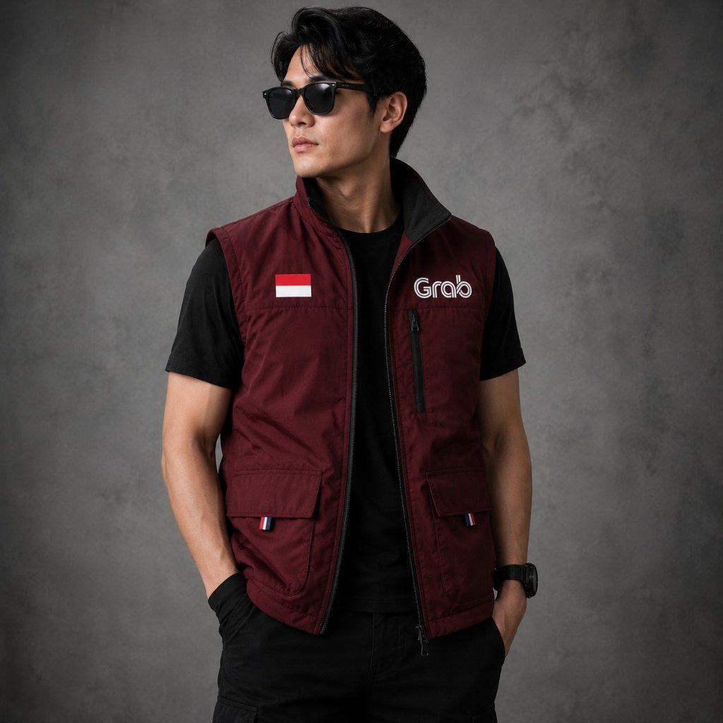 Rompi Jeket Gojek Grab Driver Onnline, Rompi Trend Grab Ojol Driver Kekinian
