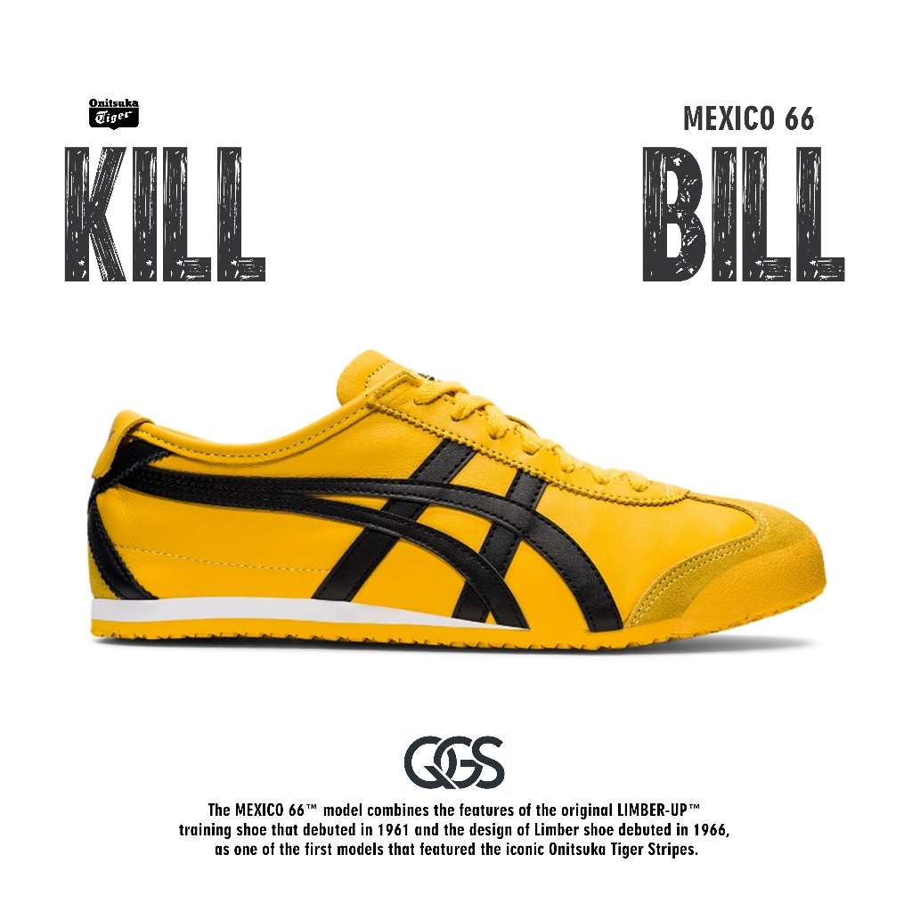 Sepatu Sneakers Onitsuka Tiger Mexico 66 Kill Bill Warna Kuning Hitam