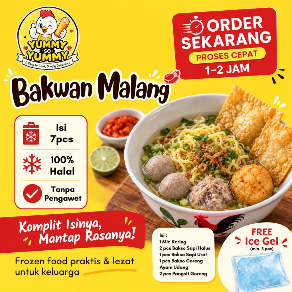Makanan Beku Frozen Premium Bakso Bakwan Malang Homemade Halal