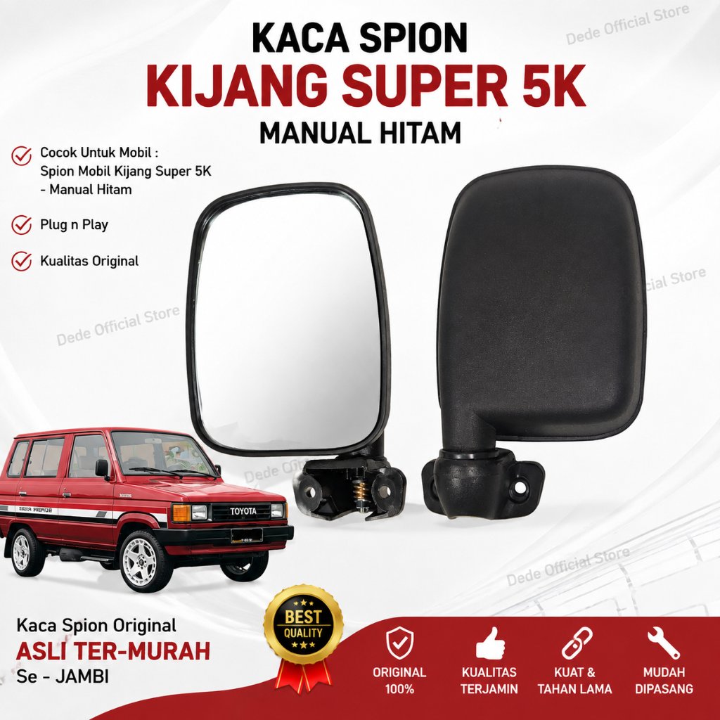 Kaca Spion Mobil Kijang Super 5K Manual Hitam Jambi