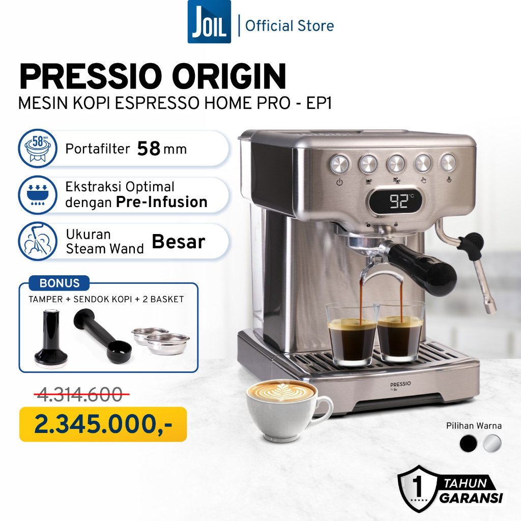 Joil Pressio Origin Mesin Kopi Espresso Machine 58mm Coffee Maker Rumahan - EP1