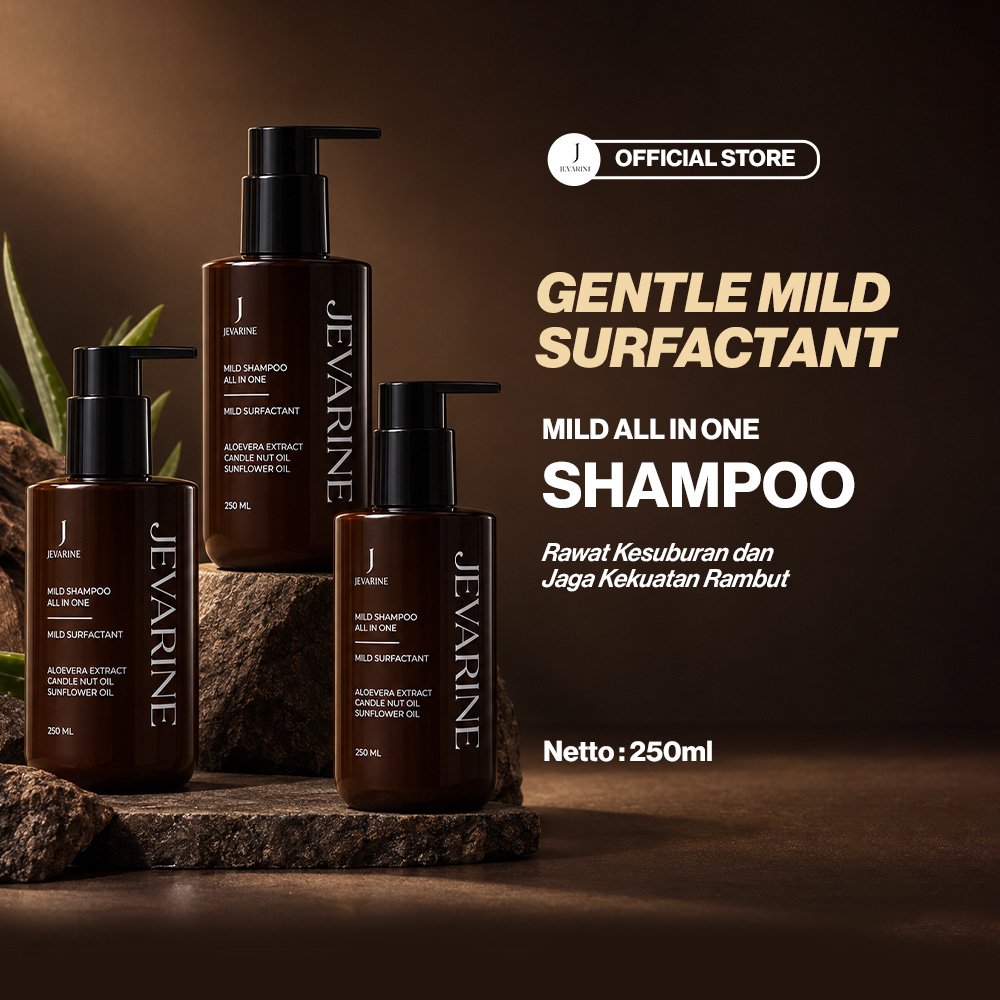 Jevarine Mild Shampo All in One 3PCS - Merawat Kesuburan Rambut dan Menjaga Kekuatan Rambut