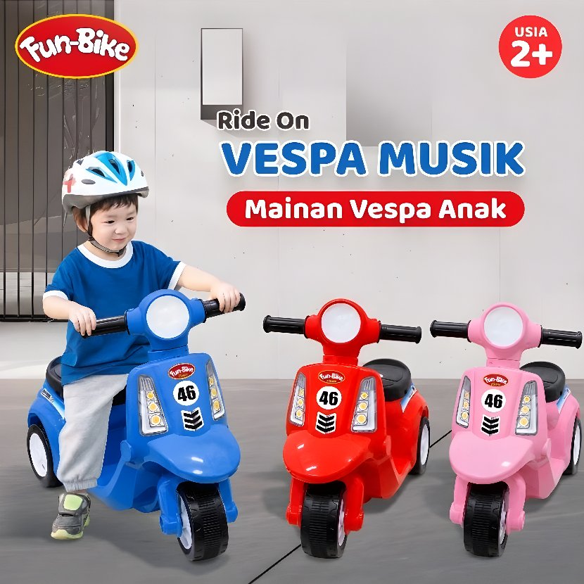 Funbike MUSIK Motor Mainan Anak Vespa