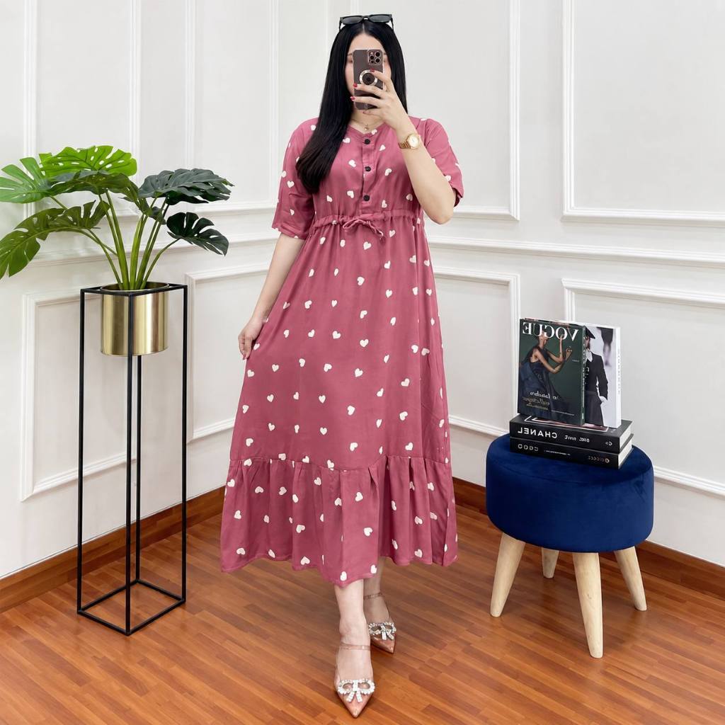 Sekarsari - Daster wanita Panjang Rayon Grade A Busui Resleting Depan | Daster Kekinian