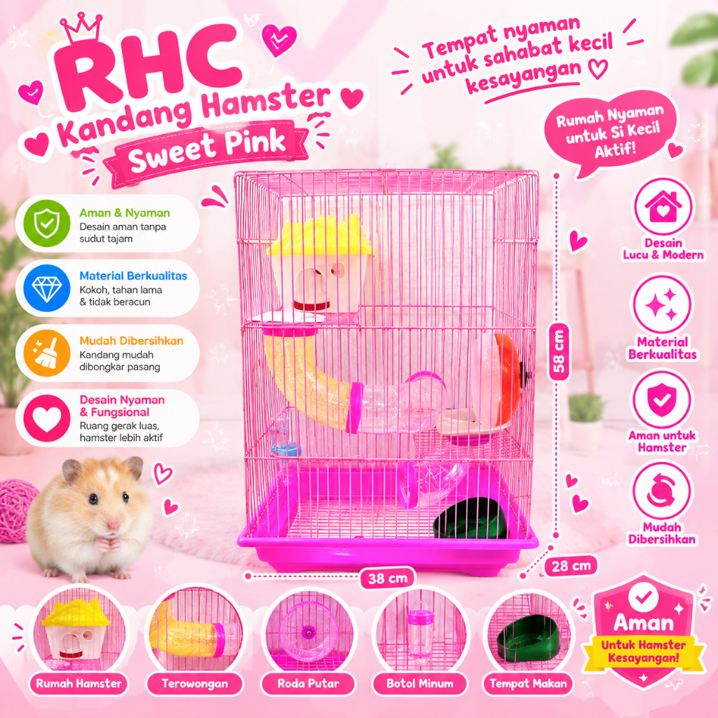 Kandang Hamster 3# / Rumah Hamster / Kandang Hamster Tiga Tingkat