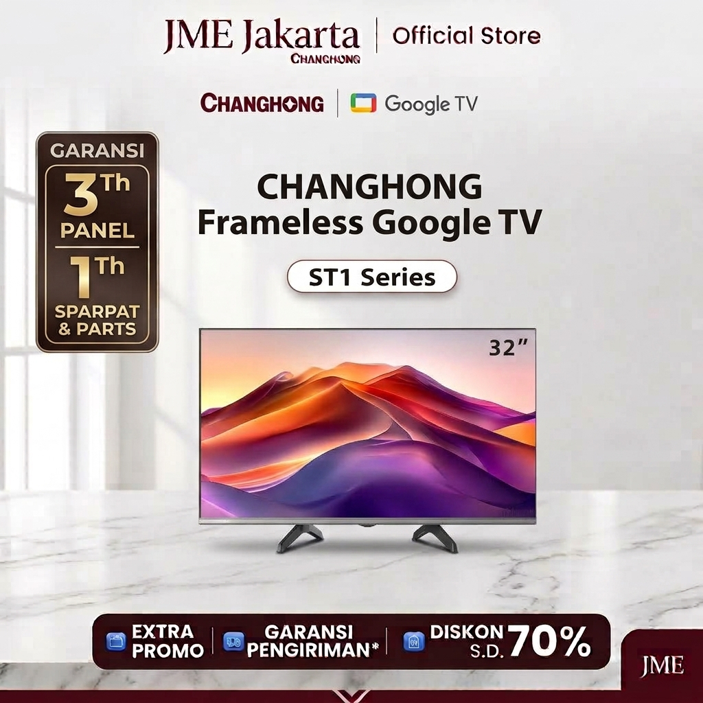 LED TV 32 INCH CHANGHONG L32ST1 GOOGLE SMART TV 32 INCH TV CHANGHONG 32ST1 SMART TV 32"