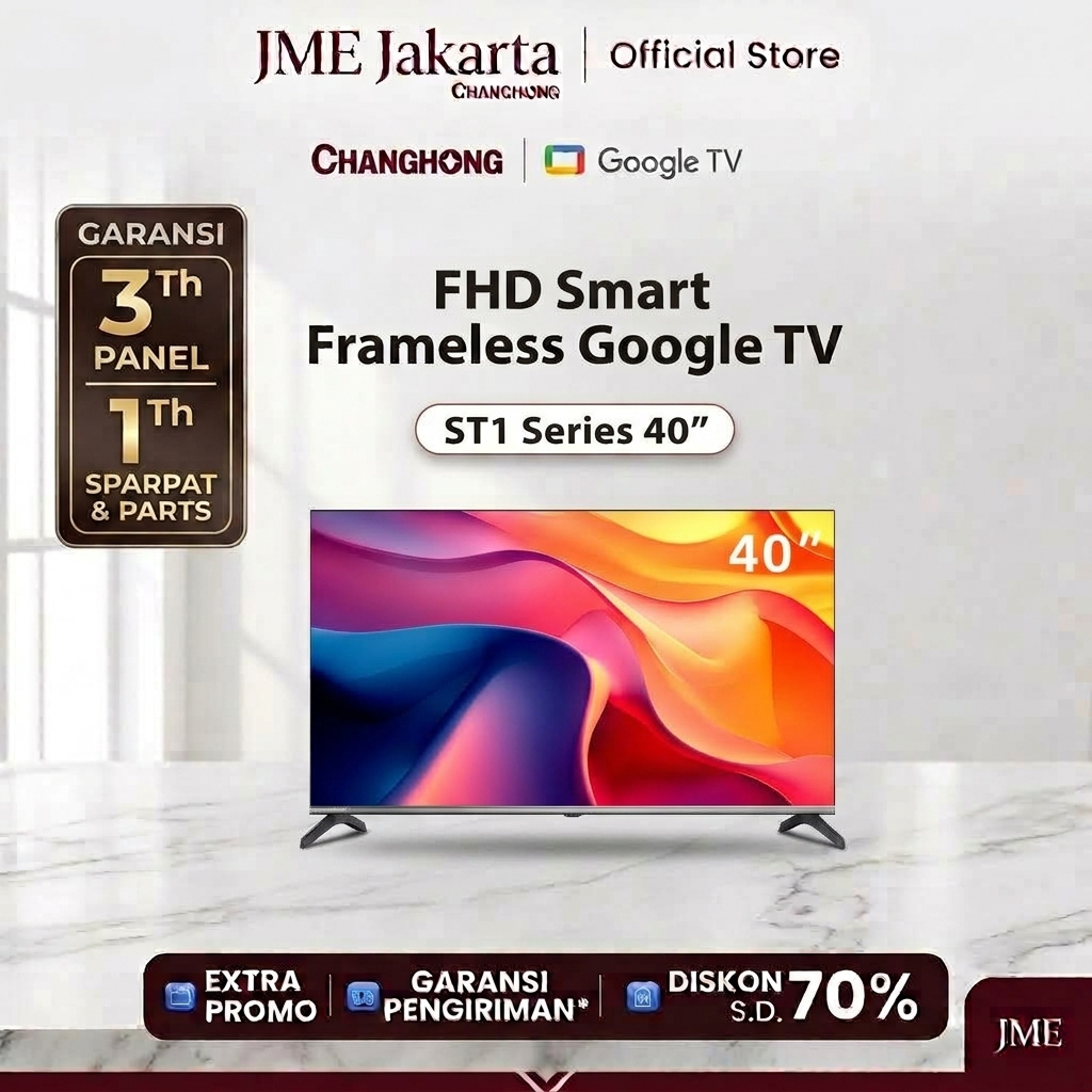 LED TV CHANGHONG 40 INCH L40ST1 TV CHANGHONG 40 INCH 40ST1 SMART GOOGLE TV 40 INCH