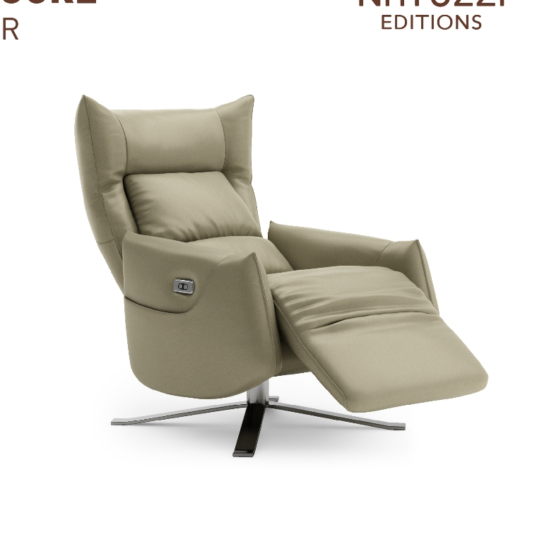 Natuzzi Editions Batticuore Sofa Premium Leather Single Power Recliner