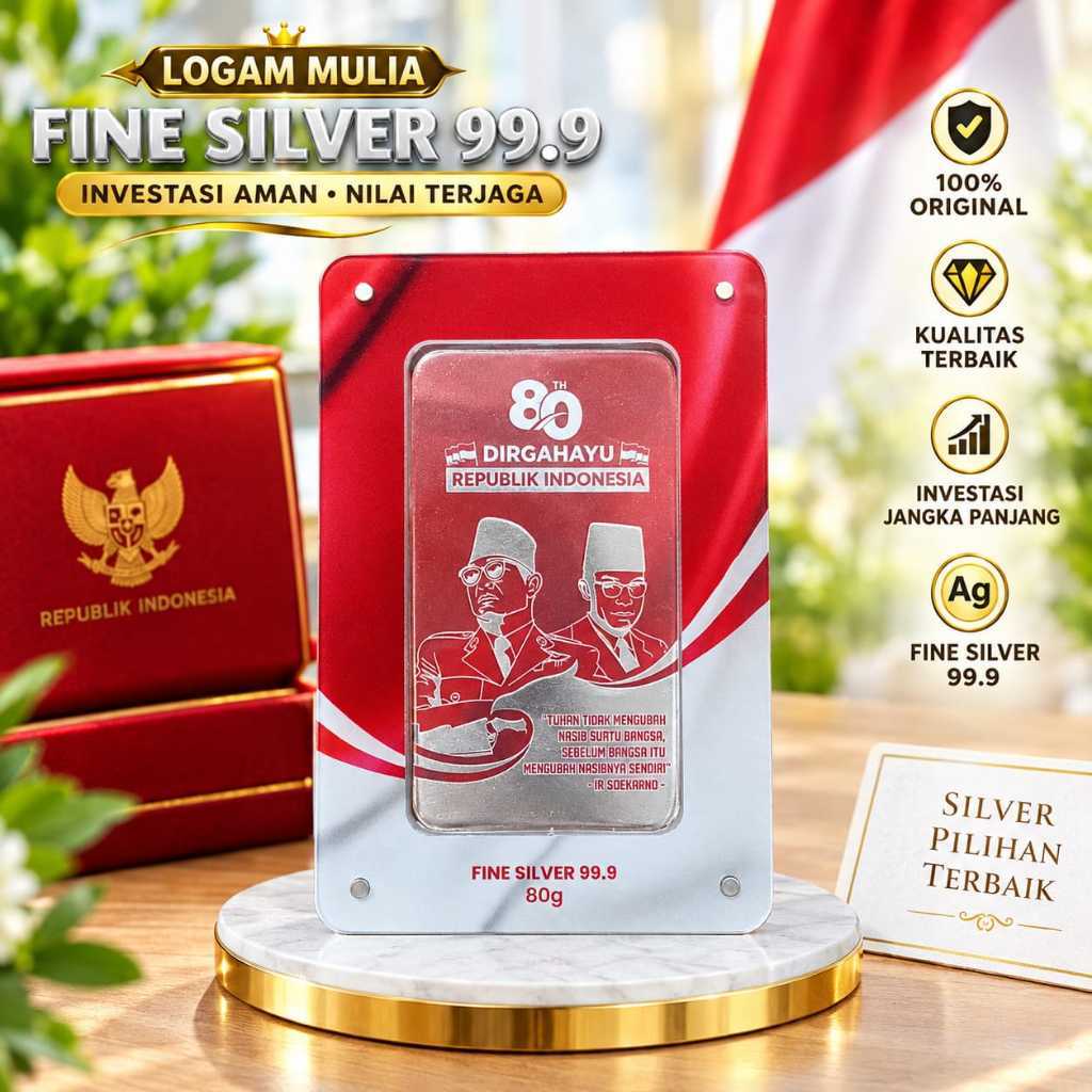 Silverium 80 Gram | Silverium Limited Edition HUT RI Ke-80 | Fine Silver 99,9