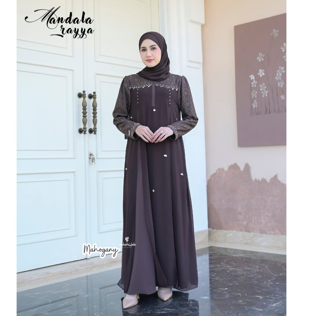SUKAHIJAB - Mandala Dress Kondangan Gamis Abaya Terbaru Sarimbit Couple Lebaran Anti UV Silk Premium