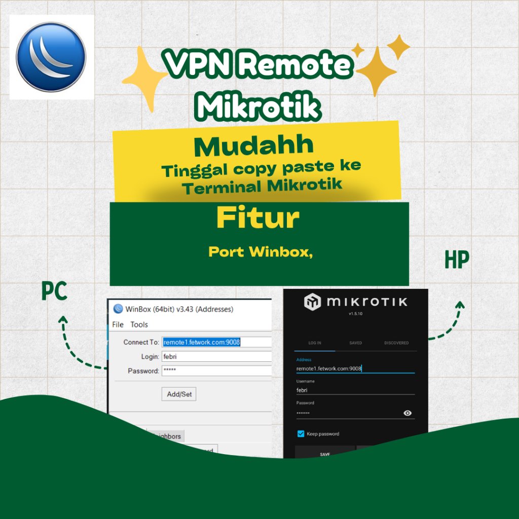 VPN Remote Mikrotik Winbox Aman versi Murah