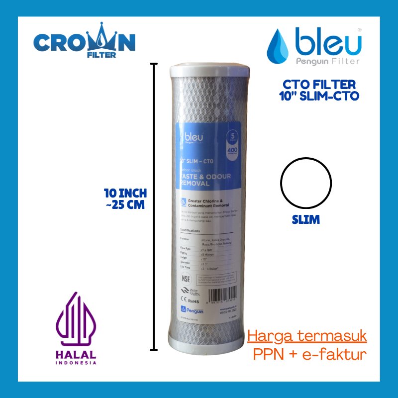 Bleu by Penguin - CTO filter 10"/Filter Air CTO Bleu 10" - Refil Filter Air CTO 10"