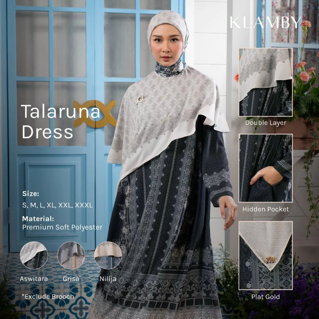 Klamby - Talaruna Dress | Gamis Klamby | Dress Klamby | Gamis Raya | Gamis Lebaran