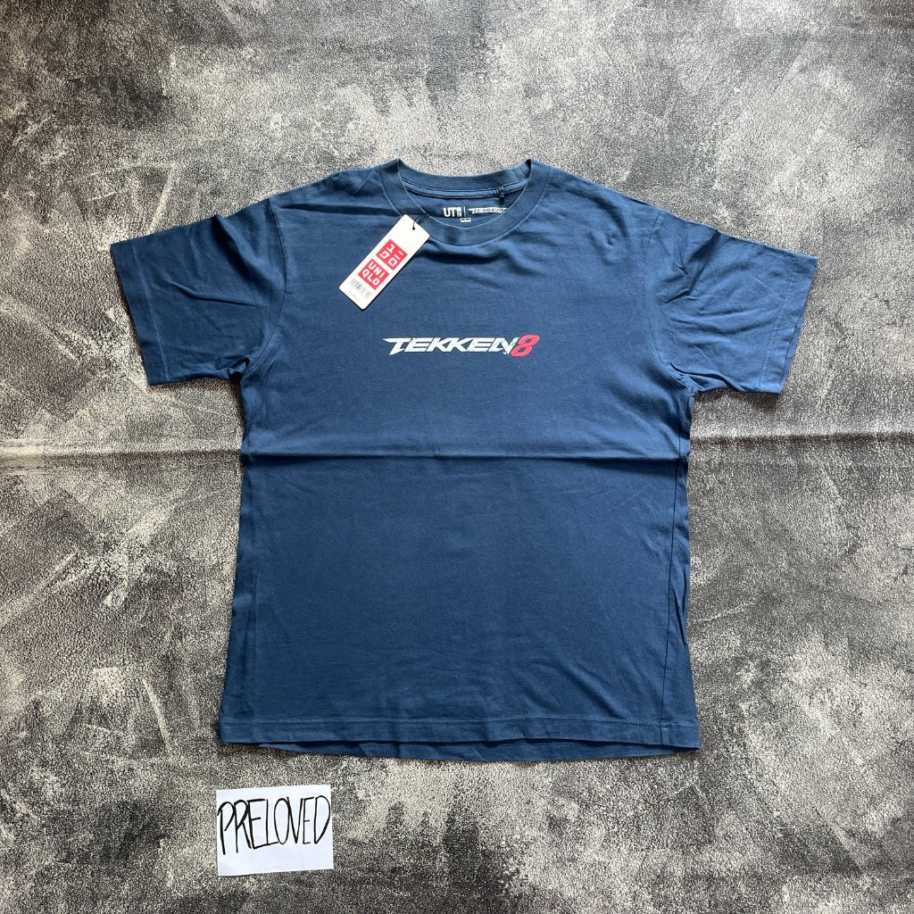 Tshirt Uniqlo UT x Tekken 8 Kaos Biru ukuran L