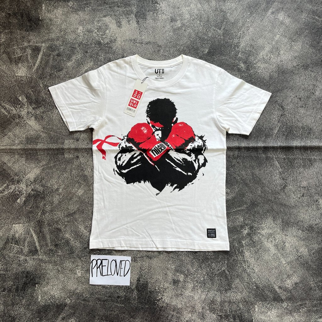 Tshirt Uniqlo UT x Capcom Street Fighter Kaos Putih ukuran S