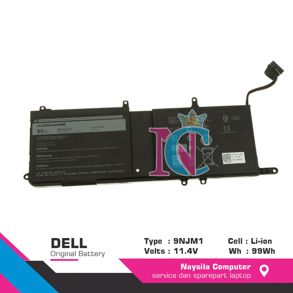 Baterai Battery Dell Alienware 17 R4 Alienware 15 R3 9NJM1