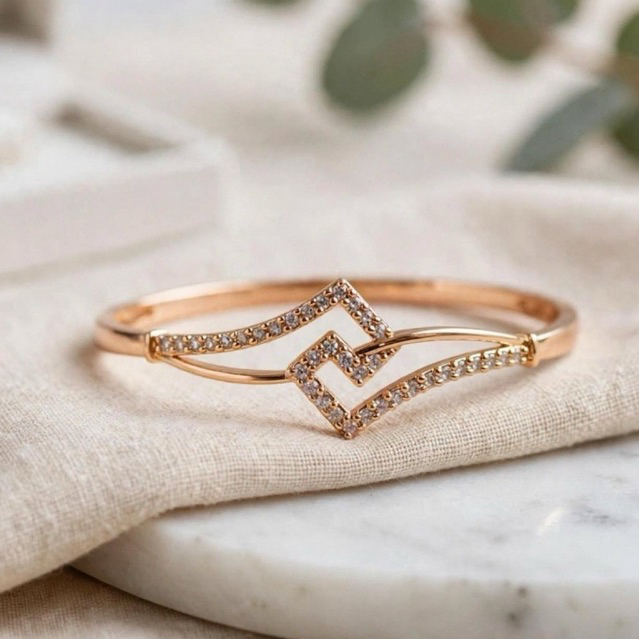 Gelang Xuping asli Mata Putih Gelang tangan wanita Dewasa model klasik abadi vintage fullmata warna 