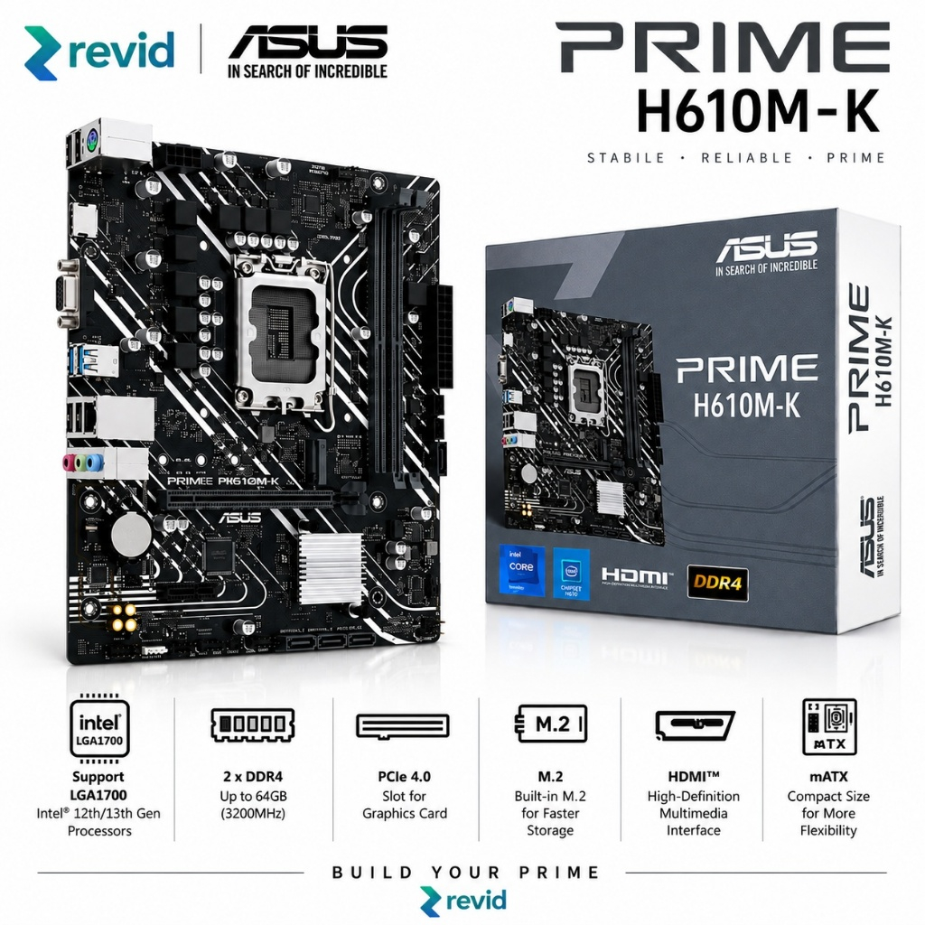 ASUS MOTHERBOARD PRIME H610M-K