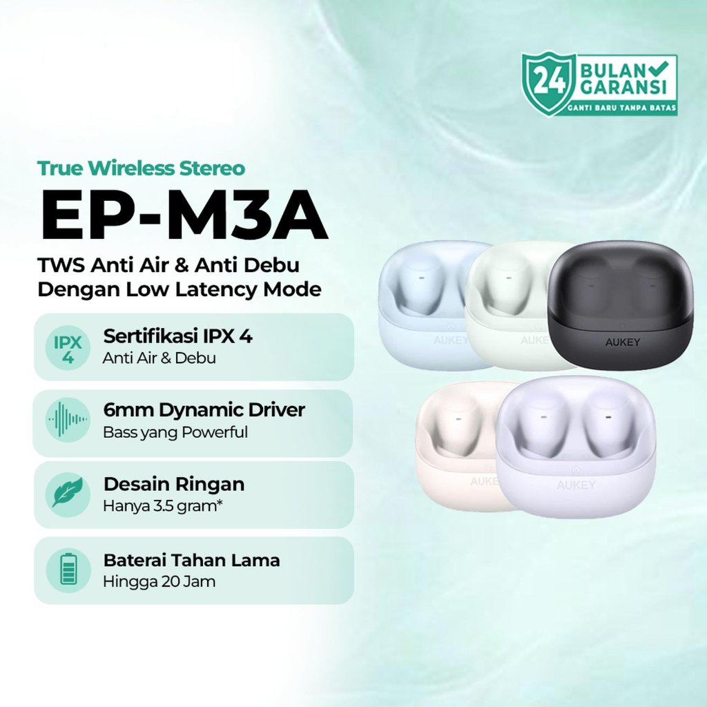 AUKEY EP-M3A TWS Bluetooth IPX 4 Earbuds