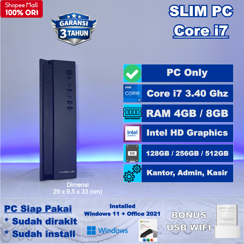 Slim PC Core i7 Kantor - CPU Komputer Rakitan