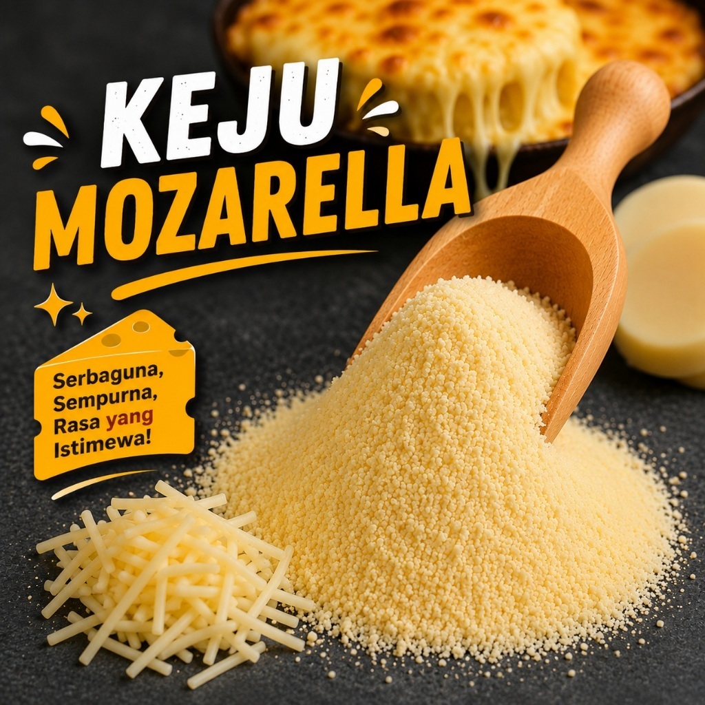 Bubuk Tabur Instan Rasa Keju Mozarella 1 Kilogram Bumbu Masak Serbaguna Cheese Seasoning Powder 1 Kg