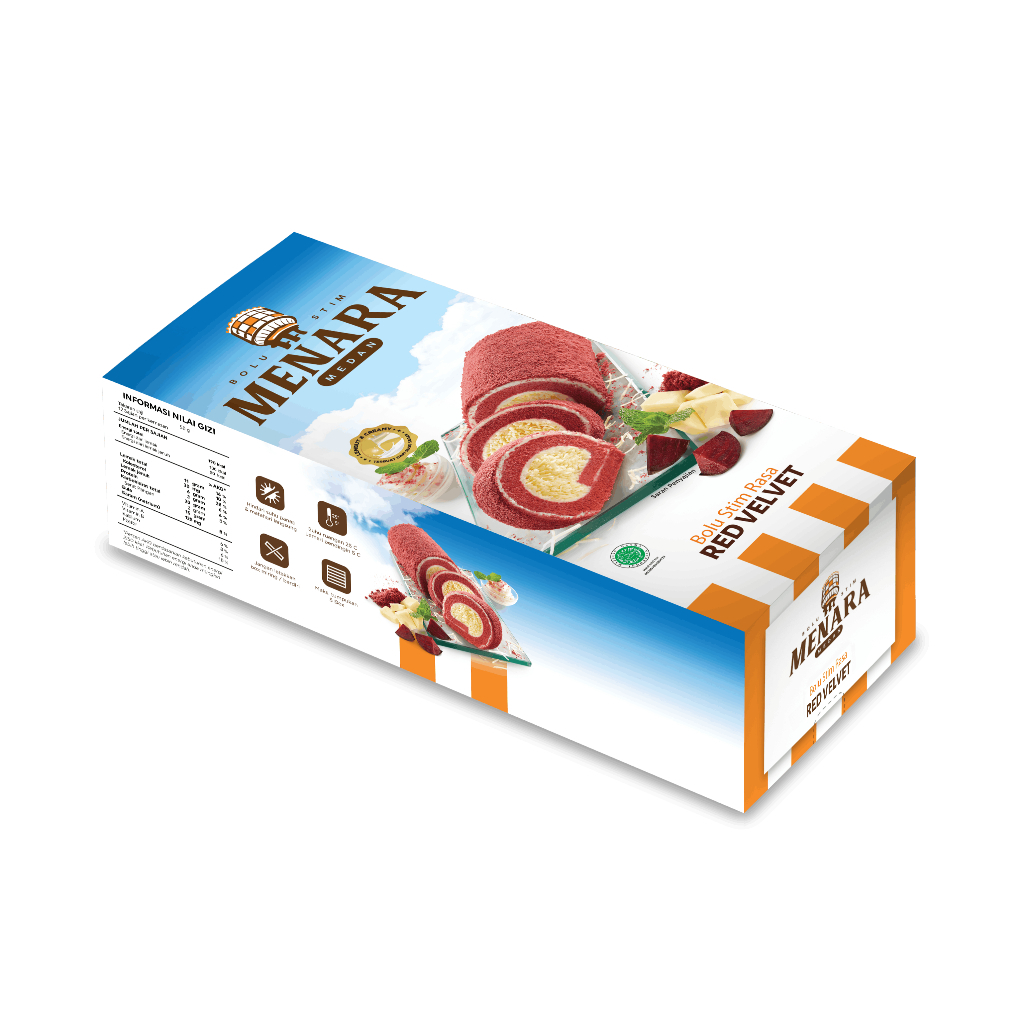 MENARA Bolu Red Velvet Lembut Isian Keju 600g Oleh-oleh Khas Medan