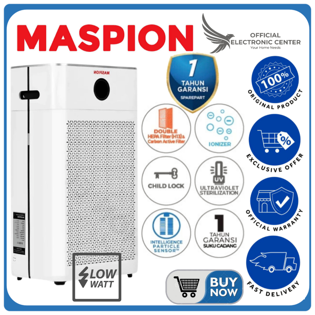 MASPION AIR PURIFIER MAP01 MAP-01 MAP 01 PEMBERSIH UDARA MASPION LOW WATT PURIFIER 50m2 IONIZER MASP