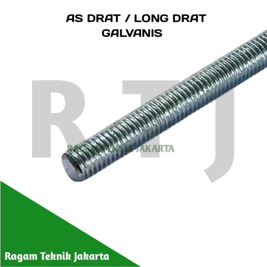 As drat M12 x 1 Meter Stud Bold 12mm Thread Rod Besi Long Drat Galvanis