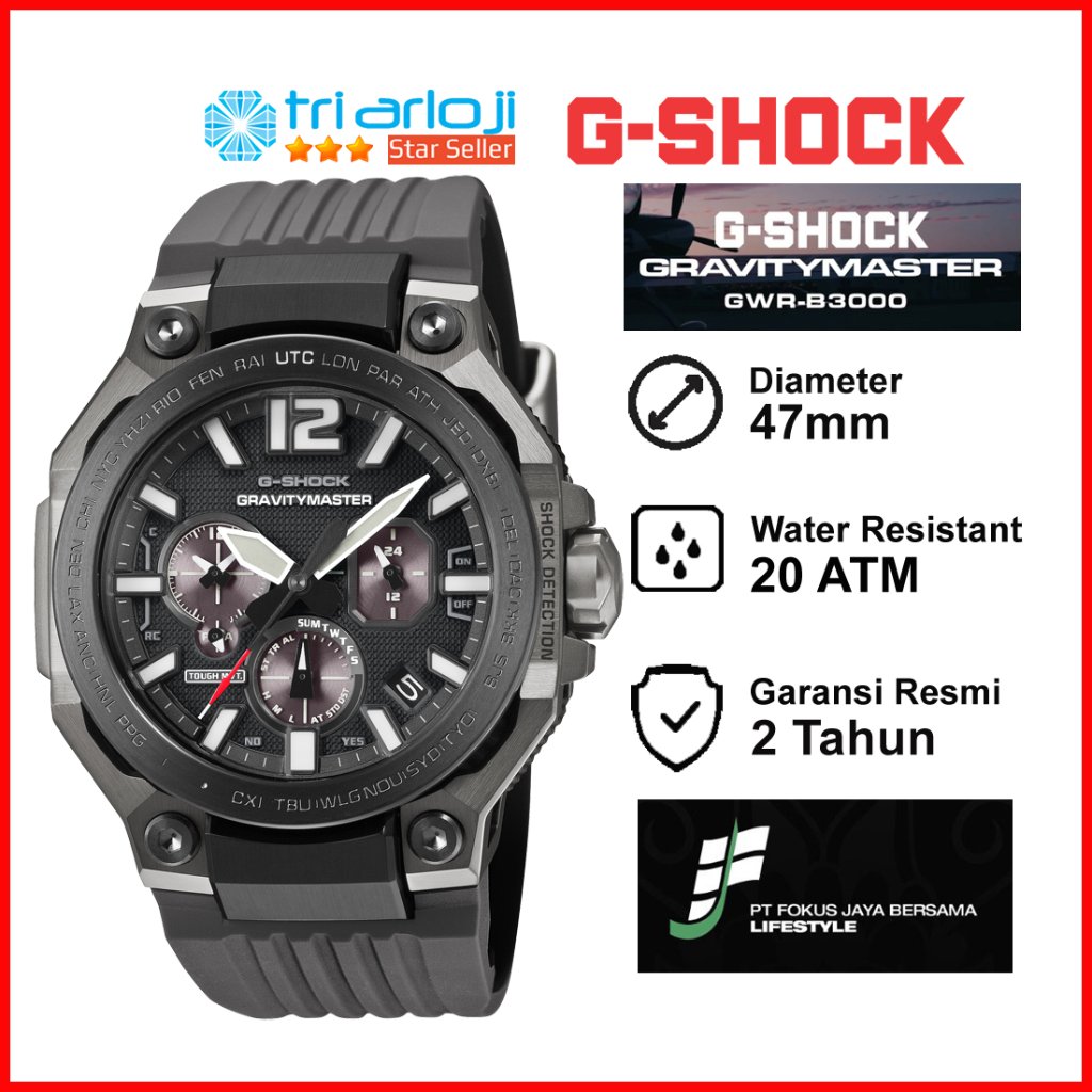 Casio G-SHOCK GWR-B3000B-8ADR Jam Tangan Pria GSHOCK GRAVITYMASTER GWR-B3000B-8A GWRB3000