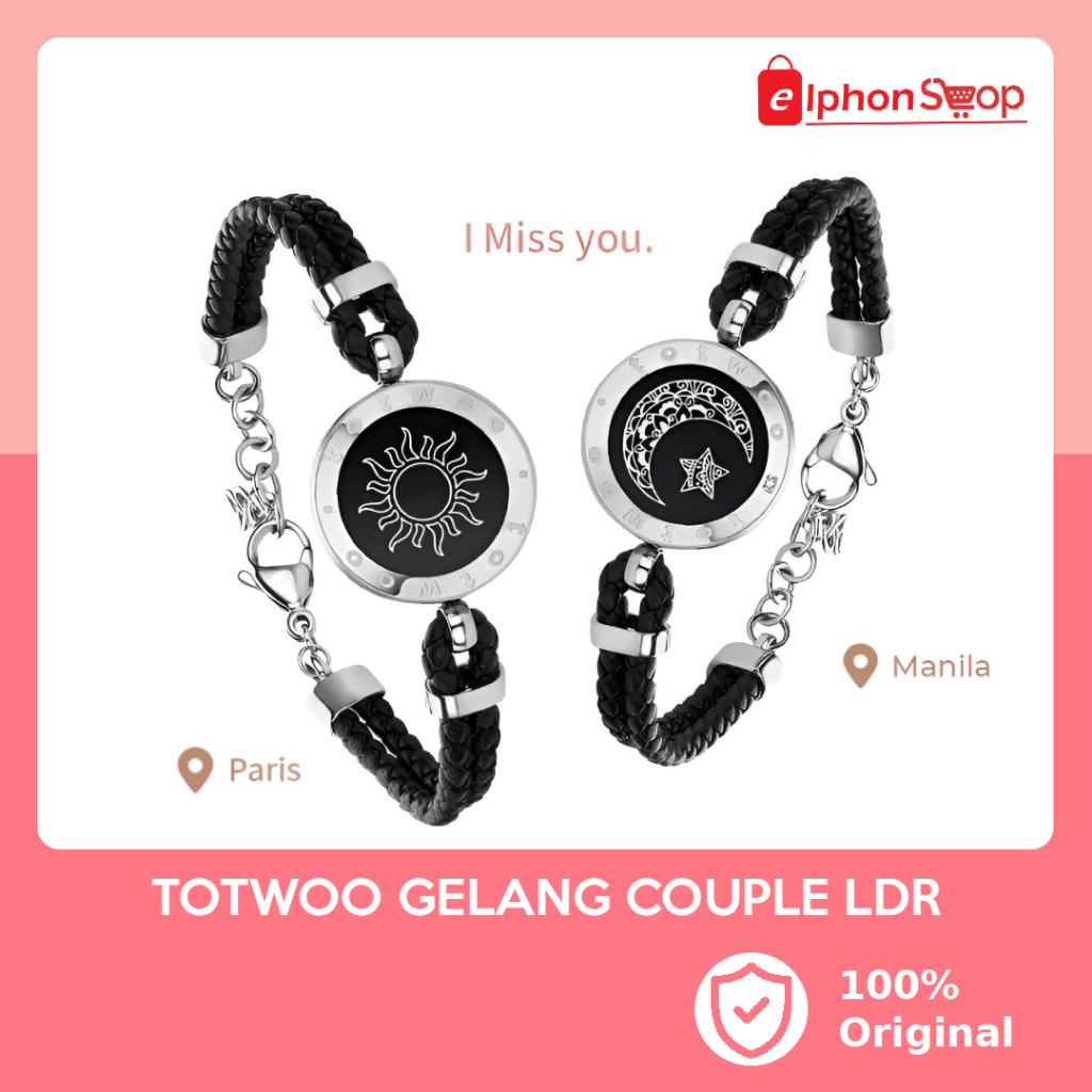 TOTWOO Long Distance Smart Bracelets Gelang Tangan Couple Bangle Gelang LDR