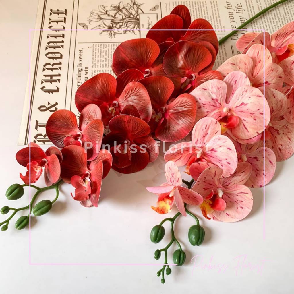 Bunga anggrek artificial anggrek latex premium artificial