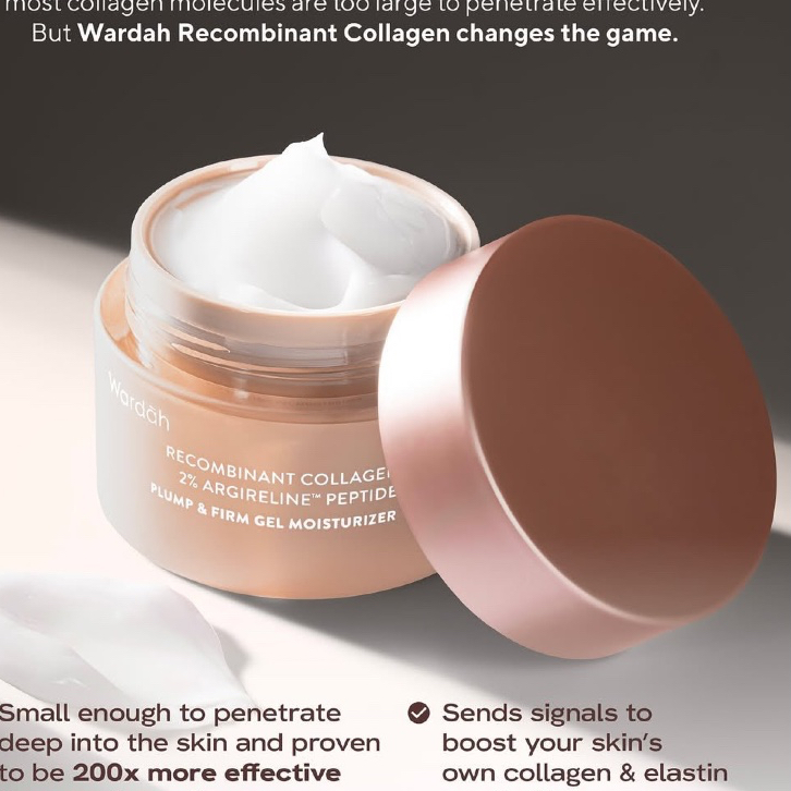 Wardah Collagen Moisturizer Plump & Firm | Recombinant Collagen + 2% Argireline Peptide | Gel Moistu